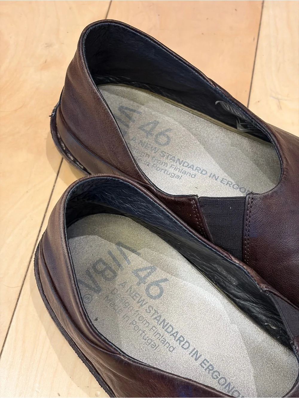 VIBAe ZUMA Leather Ergonomic Slip-On Shoes Brown EU 46 / US Men’s 12–12.5